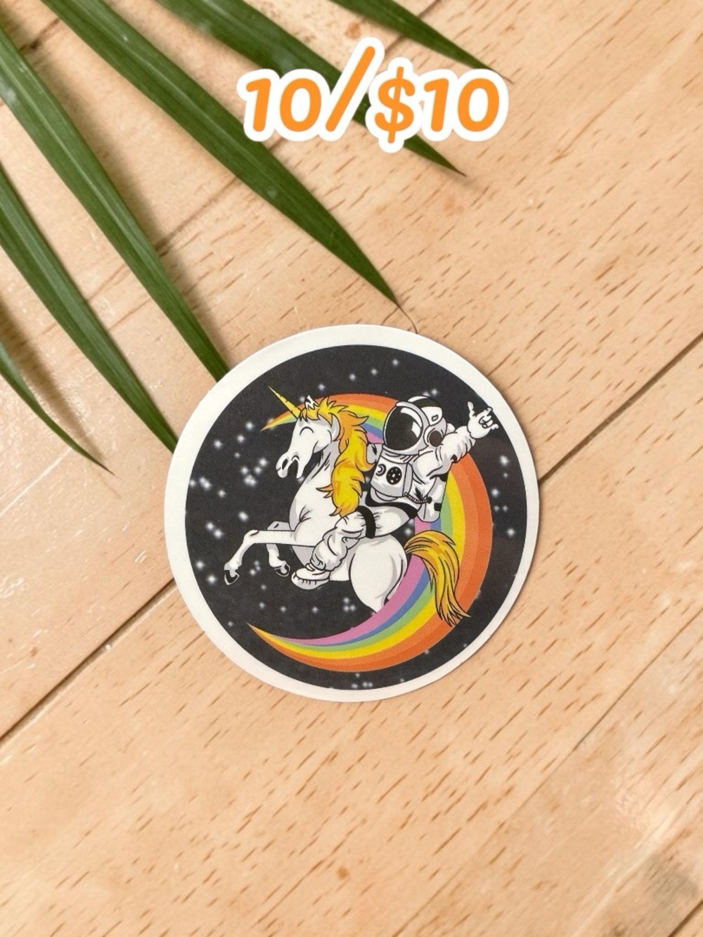 Astronaut Riding Unicorn Sticker Rainbow Space Fantasy Vinyl Cute Cosmic Humor